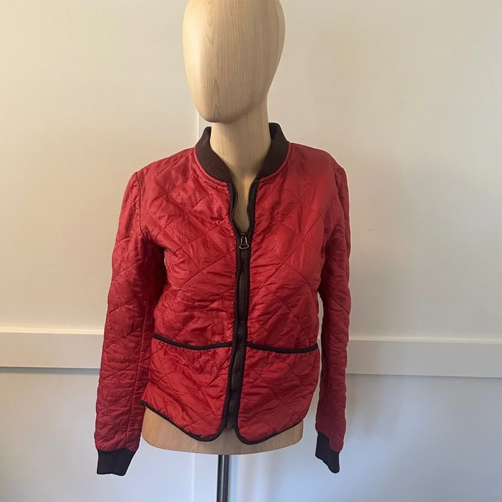Golden Goose Nylon Quilted MA1 Military Jacket Red - Picture 1 of 4